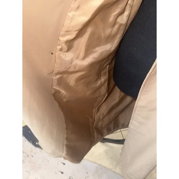 A New Day Womens S Beige Lined Trench Coat S Double-Breasted City Classic Money - Picture 11 of 13